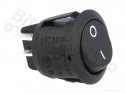 Switch rocker snap-in on/off round black DPST